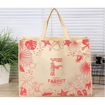 Shiny Laminated Non-Woven Tropic Shopper Tote Bag no-Woven Bag