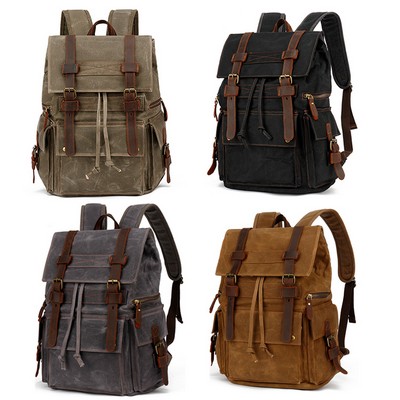 Leather Rucksack Knapsack For Laptop