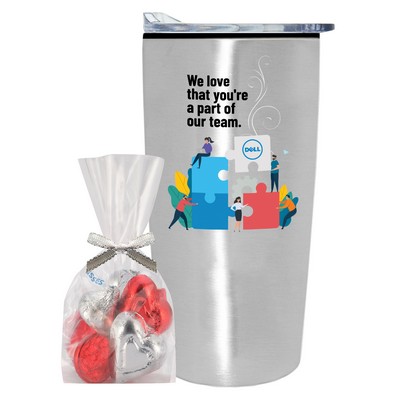 Promo Revolution- 20 Oz. Straight Tumbler w/Plastic Liner Gift Set w/Valentine's Day Sweetheart Mix