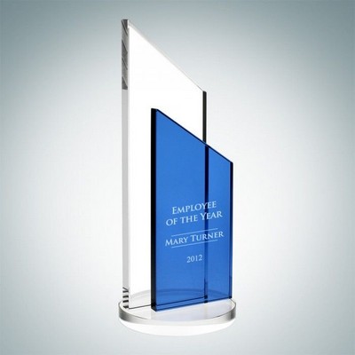 Success Crystal Award in Blue, 8"H