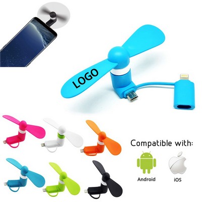 2-in-1 Portable USB Cellphone Fan