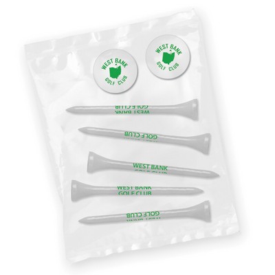 Polybag Combo Pack - 5 Tees, 2 Quarter Markers