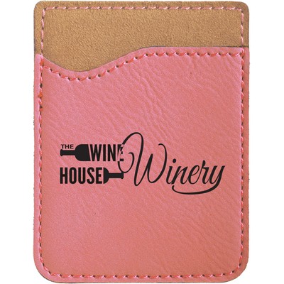 Pink Leatherette Phone Wallet