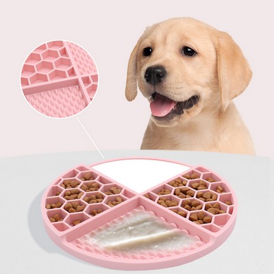 Round Honeycomb Silicone Slow Feeding Pet Lick Mat