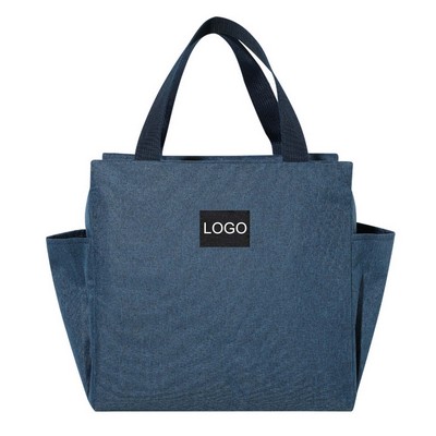 Large Capacity Lunch Bag With Double Pocket