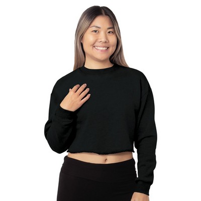 BAYSIDE Ladies' USA Made Cropped Crewneck Sweatshirt