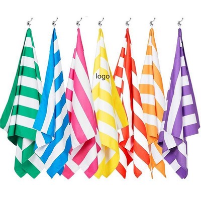 Striped Microfiber Beach Towel