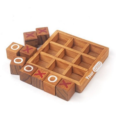 Engraved XO Wooden Tic-Tac-Toe Game Board For Tweens Child Kids