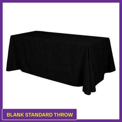 Black - 8ft Blank (No Imprint) Hemmed Standard Throw - 4 Sided