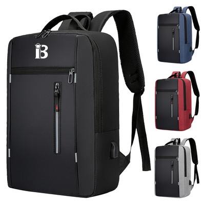 Oxford Laptop Backpack with USB Charging Port