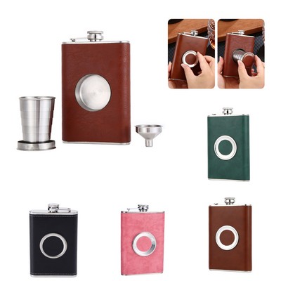 8 Oz. Hip Flask with Collapsible Shot Glass