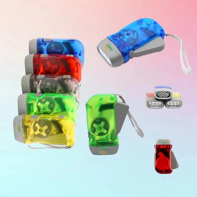 Manual Crank 3 LED Light Squeeze Flashlight