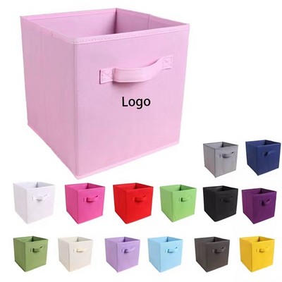 11" Square Non-Woven Folding Storage Box With Handle