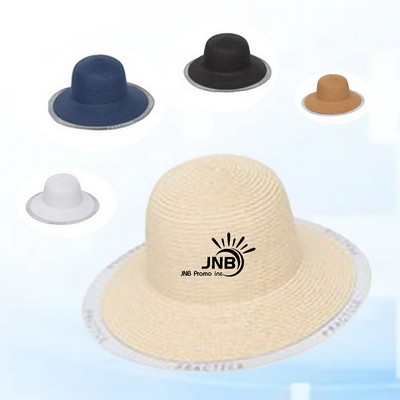 Sunshield Straw Hat with Decorative Netting