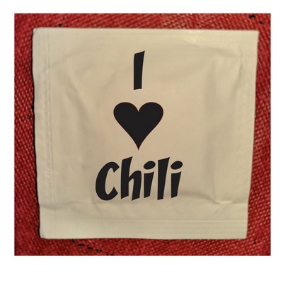 Stock "I Love Chili" Moist Towelettes (Pack of 50)