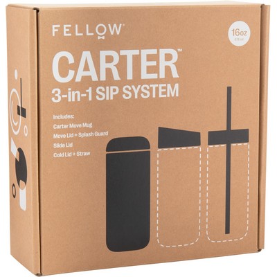 16 oz Fellow Carter 3-In-1 Sip System (Matte Black)