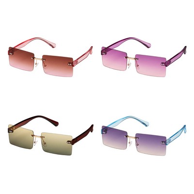 Vintage Women's Rimless Rectangle Sunglasses