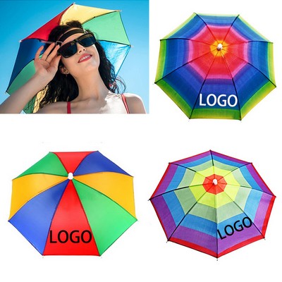 Wearing LGBT Rainbow Umbrella Hat