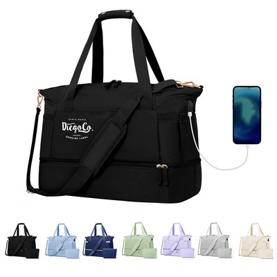 USB Port Travel Duffel Bag