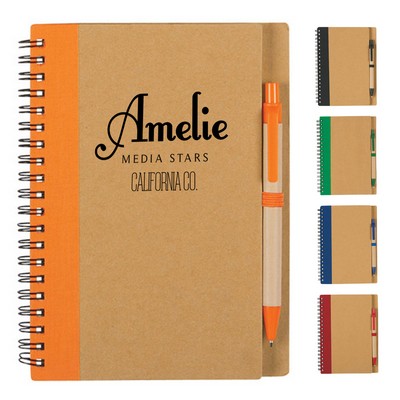 Spiral Kraft Notebook with Pen