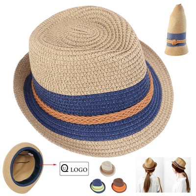 Adults' Summer Beach Sun Protective Straw Hat