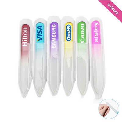 5 1/2" Premium Tempered Glass Nail File in Clear Sleeve