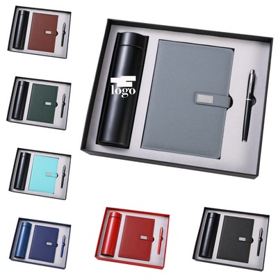 Business Gift Set W/Giftbox Pen Notebook Insulated Bottle