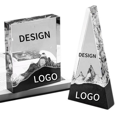 Crystal Marble Trophy Alpine Style (Triangular Rectangle Optional)