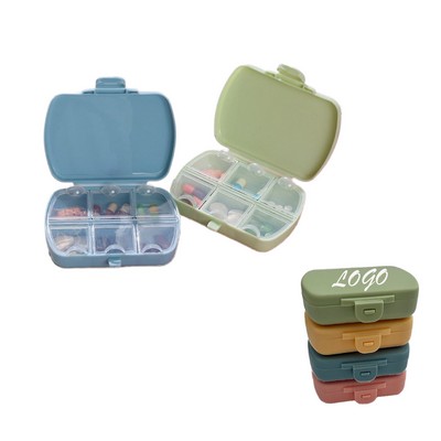 6-Compartment Portable Pill Organizer