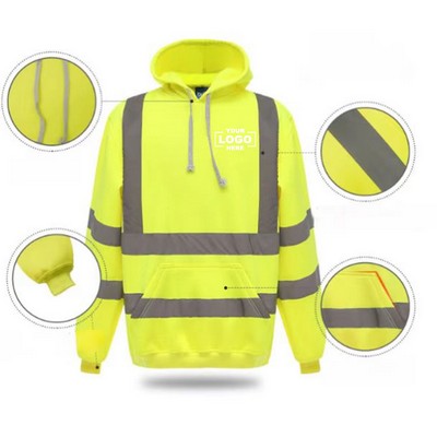 Reflective Safety Hoodie Sweatshirt