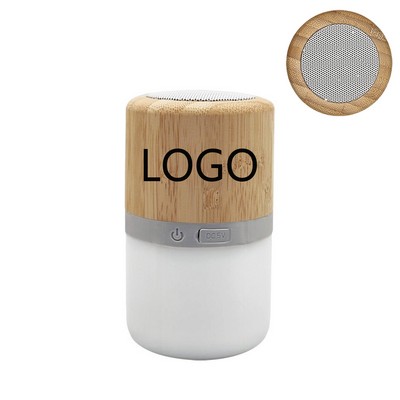 Led Scrolling Light Bamboo Wood Bluetooth Speaker