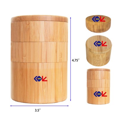 3 Tier Bamboo Kitchen Salt and Pepper Storage Box