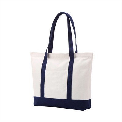 Open Top Heavy Duty Deluxe Tote Bag With Outer Pocket