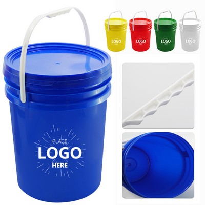 5-Gallon Plastic Bucket with Lid & Handle