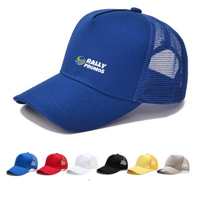 Adjustable Solid Color Mesh Trucker Baseball Cap