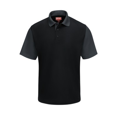 Red Kap Shirts - Men's Short Sleeve Performance Knit Color-Block Polo